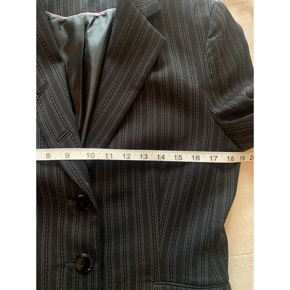Till the End Nordstrom Business Blazer Womens 10 Black w Pin Stripes Sport Coat - Picture 7 of 11